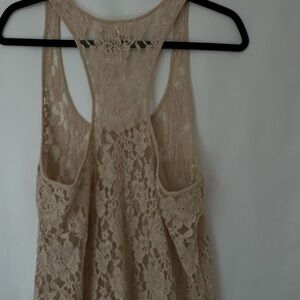Frenchi Long Lace Tank – Nude Blush – Size L